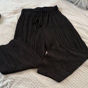 White Birch Textured Black Pants